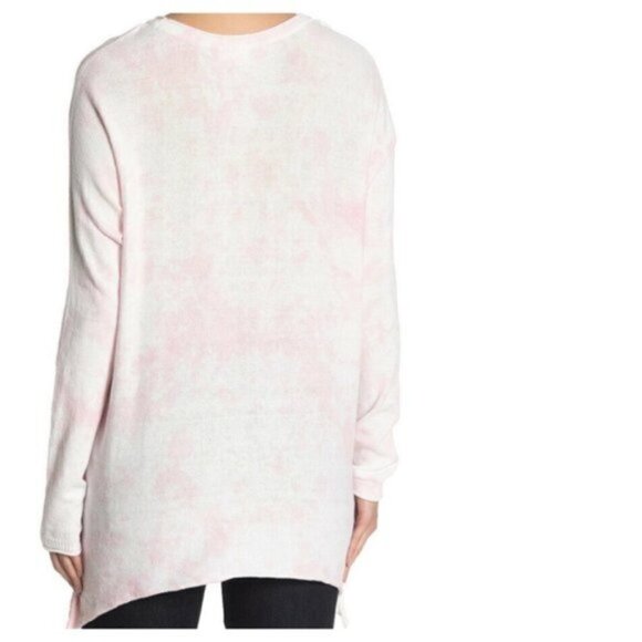 NEW Cloth by Design Nordstrom XS Pink Tie Dye Tunic Knit Sweater Top Asymmetric - Picture 6 of 12